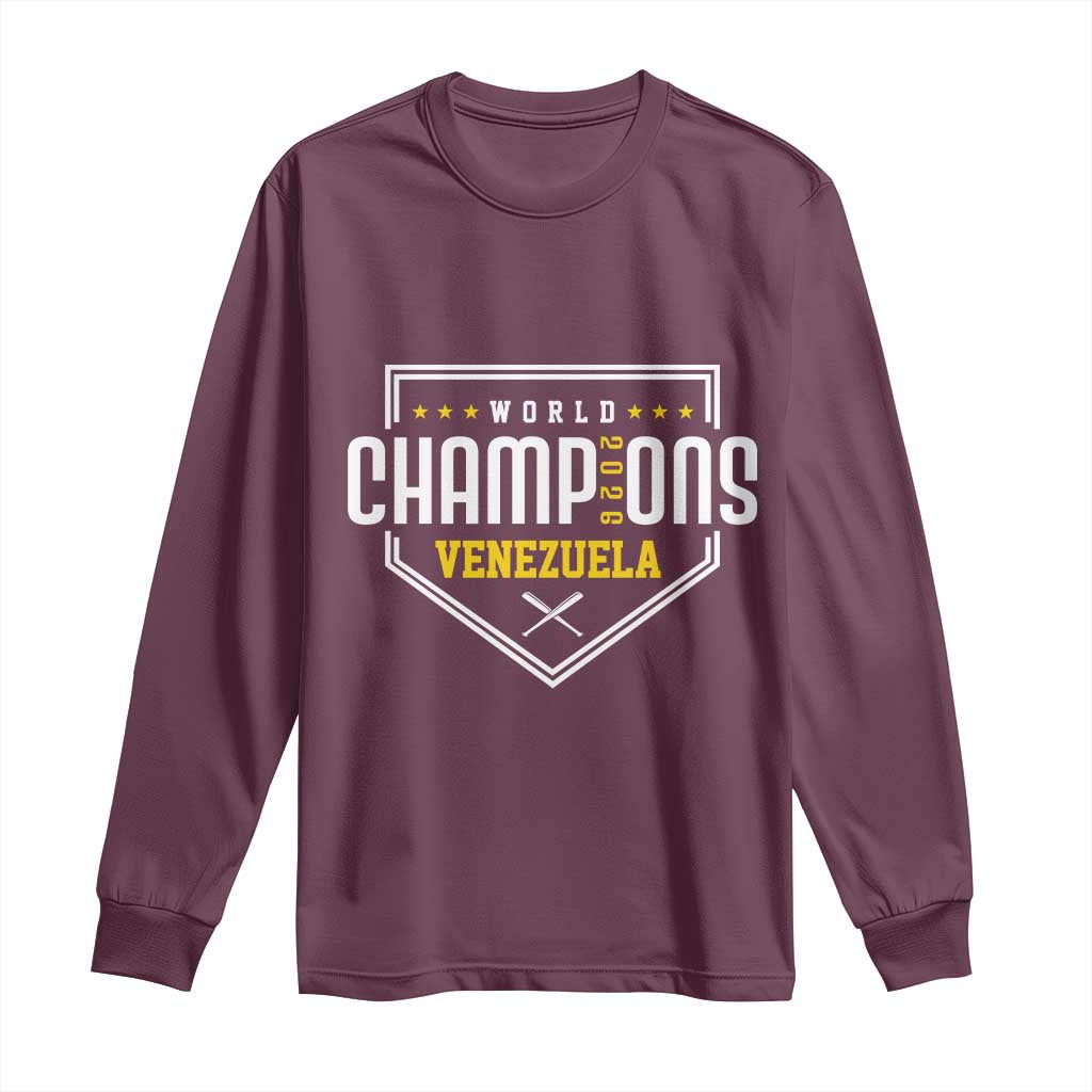 Venezuela 2026 Champions Long Sleeve Shirt Baseball Venezuelan Pride TS12 Maroon Print Your Wear