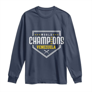 Venezuela 2026 Champions Long Sleeve Shirt Baseball Venezuelan Pride TS12 Navy Print Your Wear