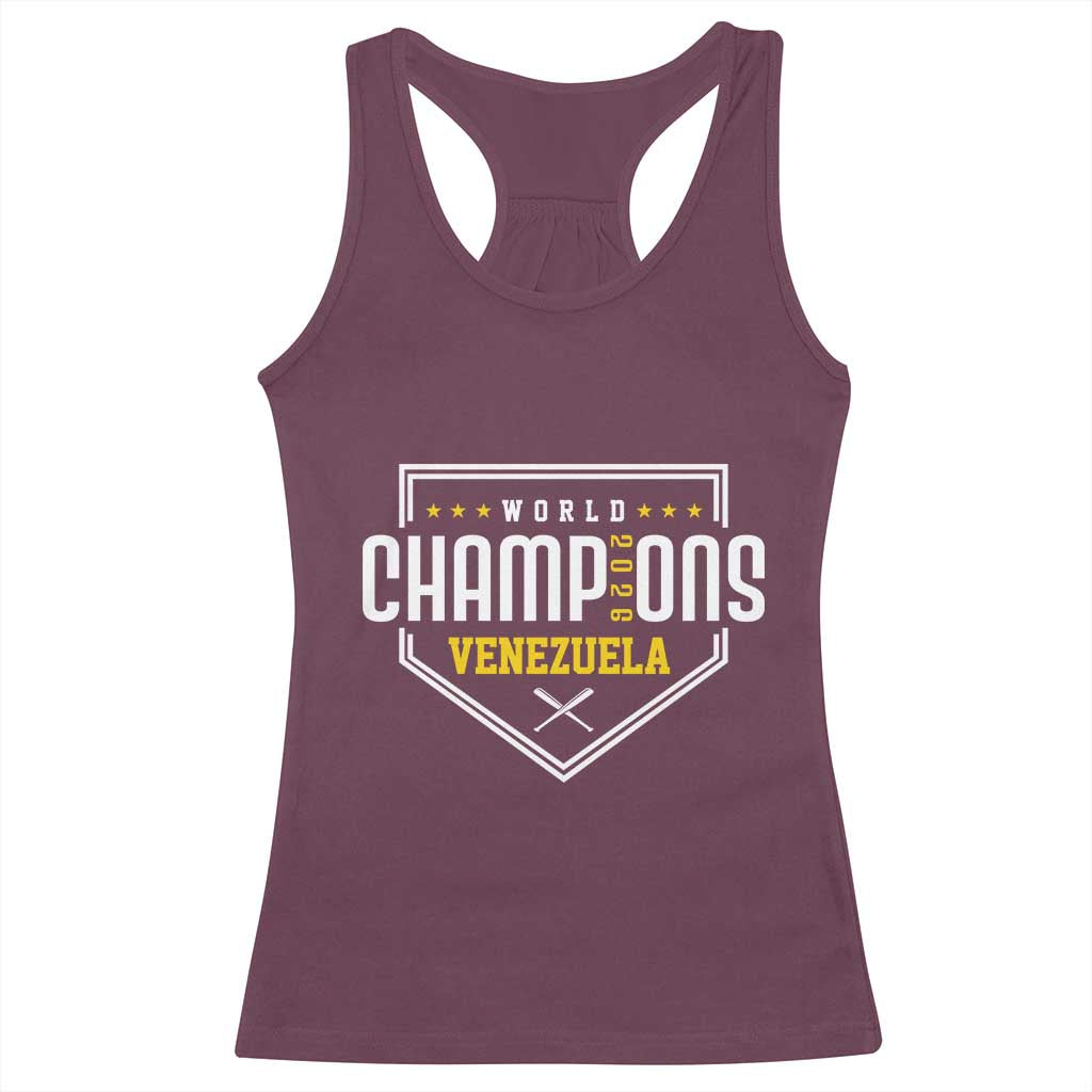 Venezuela 2026 Champions Racerback Tank Top Baseball Venezuelan Pride TS12 Maroon Print Your Wear