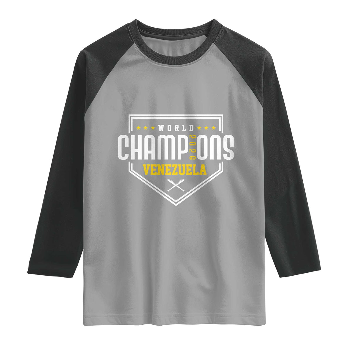Venezuela 2026 Champions Raglan Shirt Baseball Venezuelan Pride TS12 Sport Gray Black Print Your Wear