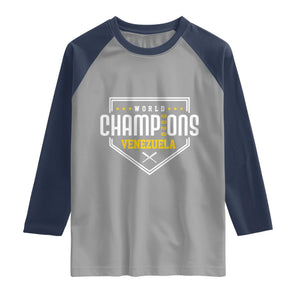 Venezuela 2026 Champions Raglan Shirt Baseball Venezuelan Pride TS12 Sport Gray Navy Print Your Wear