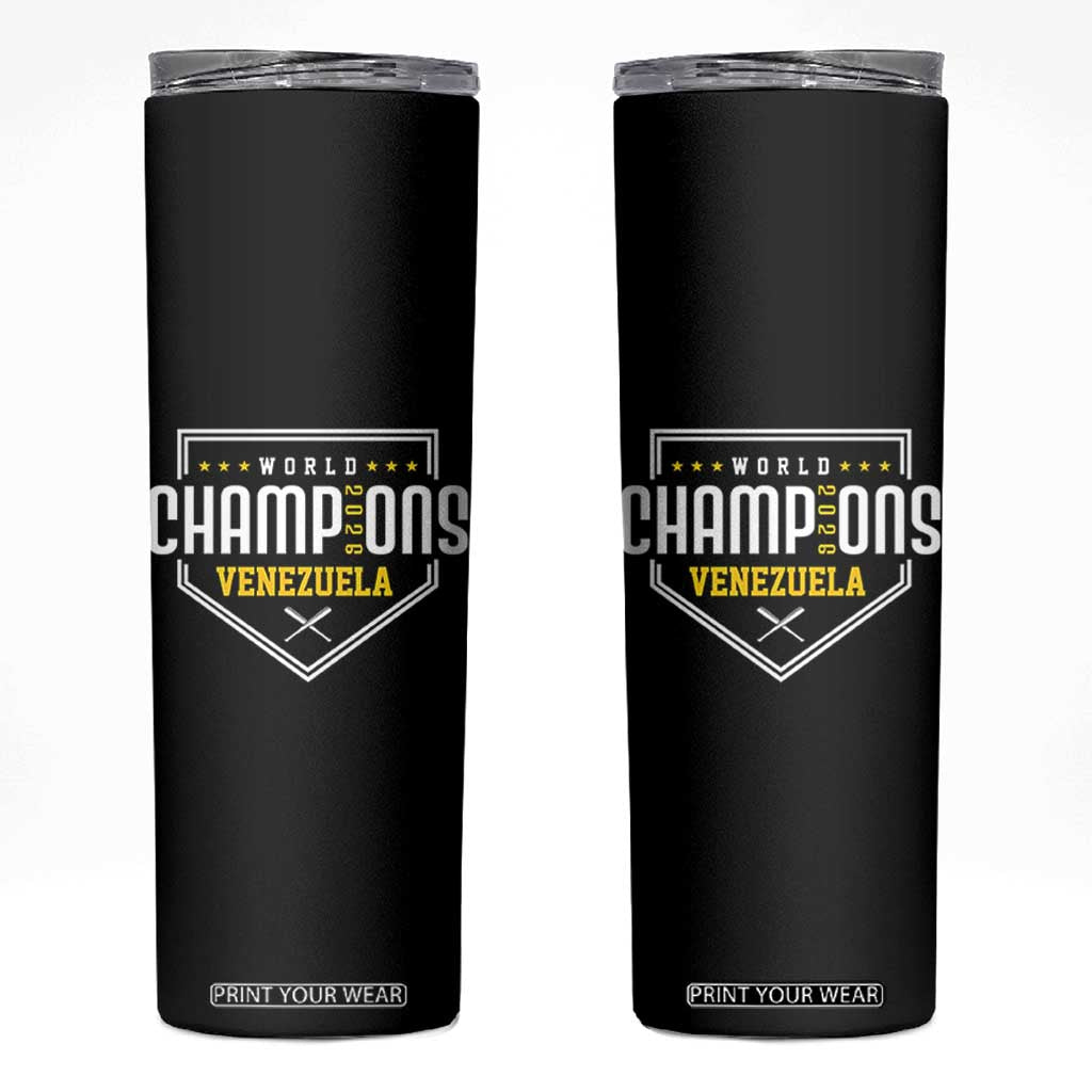 Venezuela 2026 Champions Skinny Tumbler Baseball Venezuelan Pride TS12 Black Print Your Wear