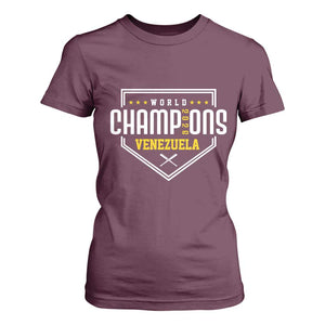 Venezuela 2026 Champions T Shirt For Women Baseball Venezuelan Pride TS12 Maroon Print Your Wear