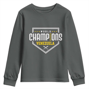 Venezuela 2026 Champions Youth Sweatshirt Baseball Venezuelan Pride TS12 Dark Heather Print Your Wear