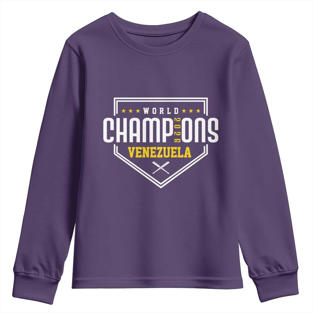 Venezuela 2026 Champions Youth Sweatshirt Baseball Venezuelan Pride TS12 Purple Print Your Wear