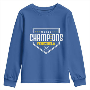 Venezuela 2026 Champions Youth Sweatshirt Baseball Venezuelan Pride TS12 Royal Blue Print Your Wear