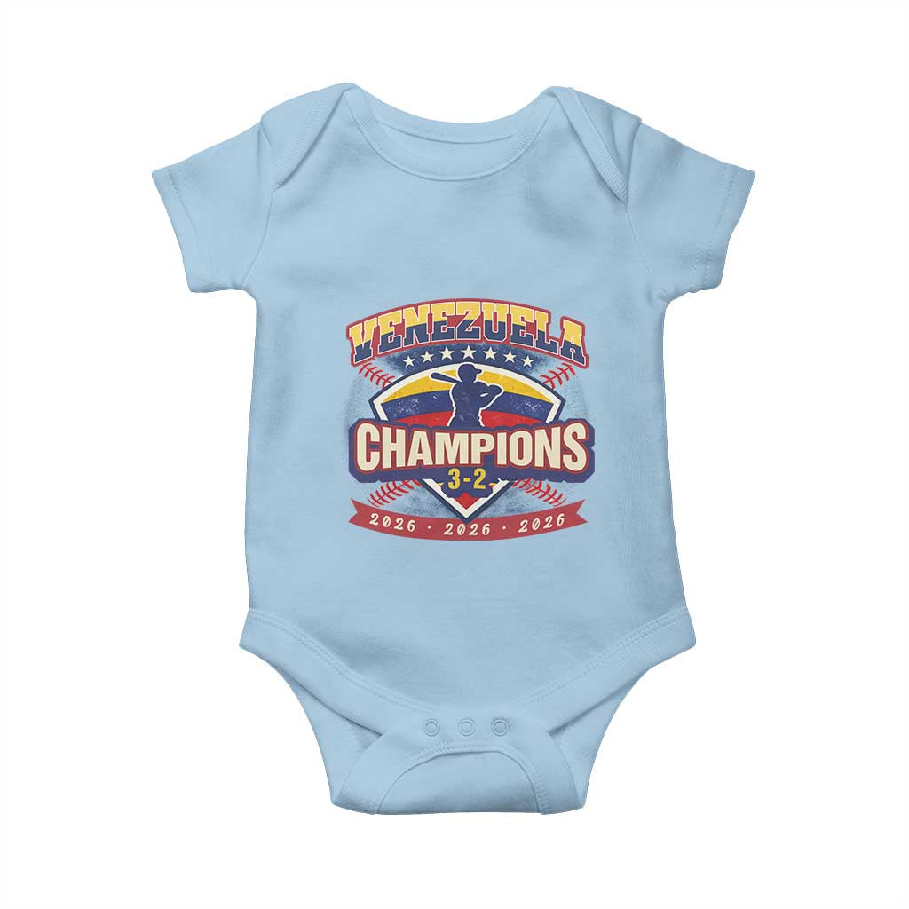 Venezuela 2026 Champions Baby Onesie Baseball Fan Pride TS12 Light Blue Print Your Wear
