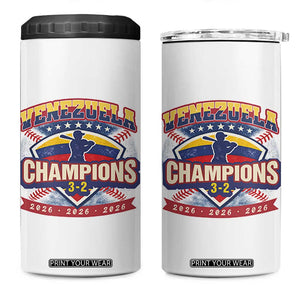 Venezuela 2026 Champions 4 in 1 Can Cooler Tumbler Baseball Fan Pride TS12 One Size: 16 oz White Print Your Wear