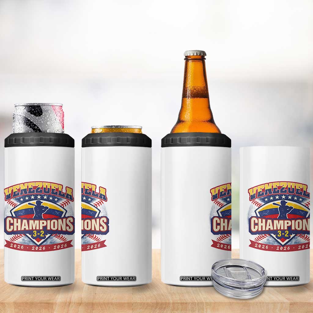Venezuela 2026 Champions 4 in 1 Can Cooler Tumbler Baseball Fan Pride TS12 Print Your Wear