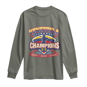 Venezuela 2026 Champions Long Sleeve Shirt Baseball Fan Pride TS12 Military Green Print Your Wear