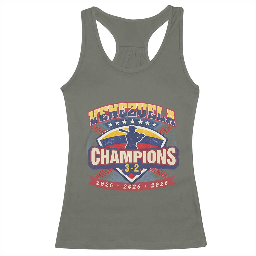 Venezuela 2026 Champions Racerback Tank Top Baseball Fan Pride TS12 Military Green Print Your Wear