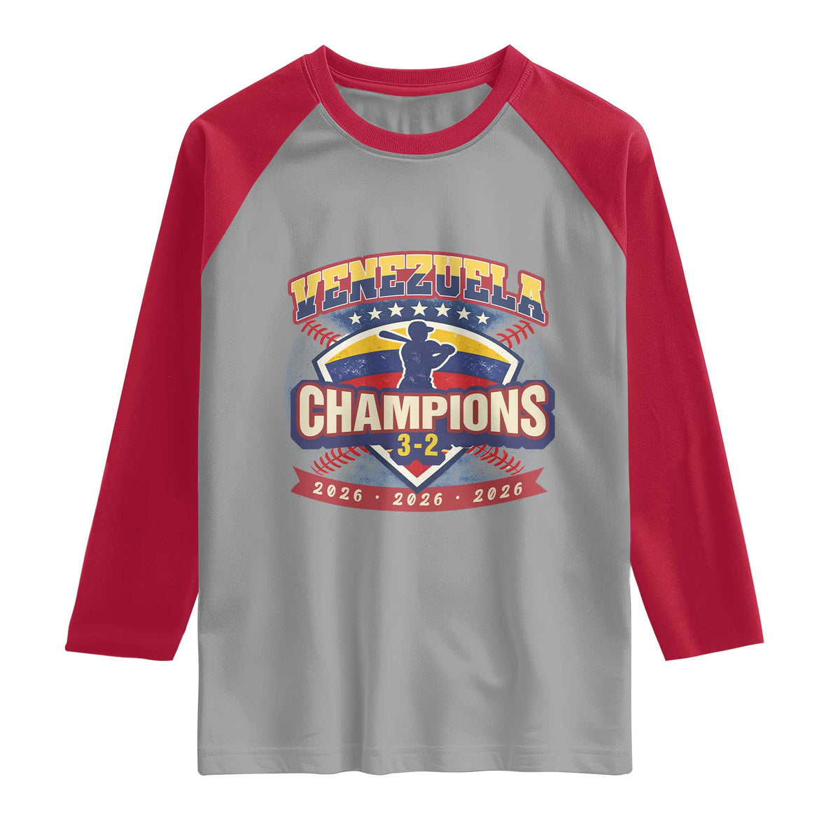 Venezuela 2026 Champions Raglan Shirt Baseball Fan Pride TS12 Sport Gray Red Print Your Wear