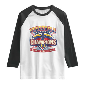Venezuela 2026 Champions Raglan Shirt Baseball Fan Pride TS12 White Black Print Your Wear