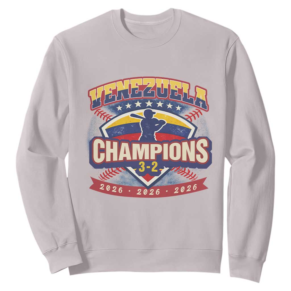 Venezuela 2026 Champions Sweatshirt Baseball Fan Pride TS12 Ice Gray Print Your Wear