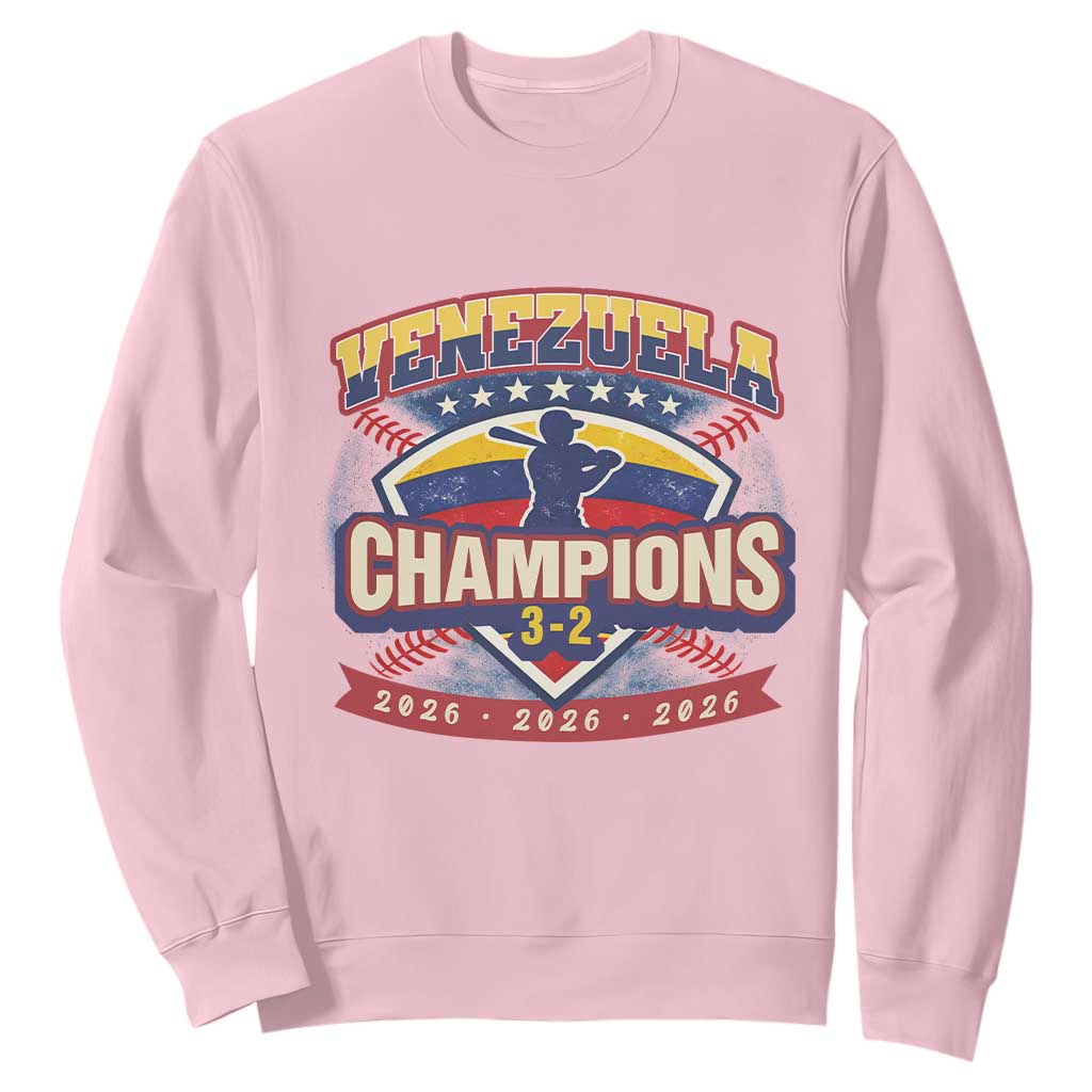Venezuela 2026 Champions Sweatshirt Baseball Fan Pride TS12 Light Pink Print Your Wear