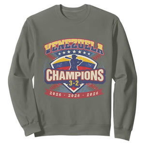 Venezuela 2026 Champions Sweatshirt Baseball Fan Pride TS12 Military Green Print Your Wear