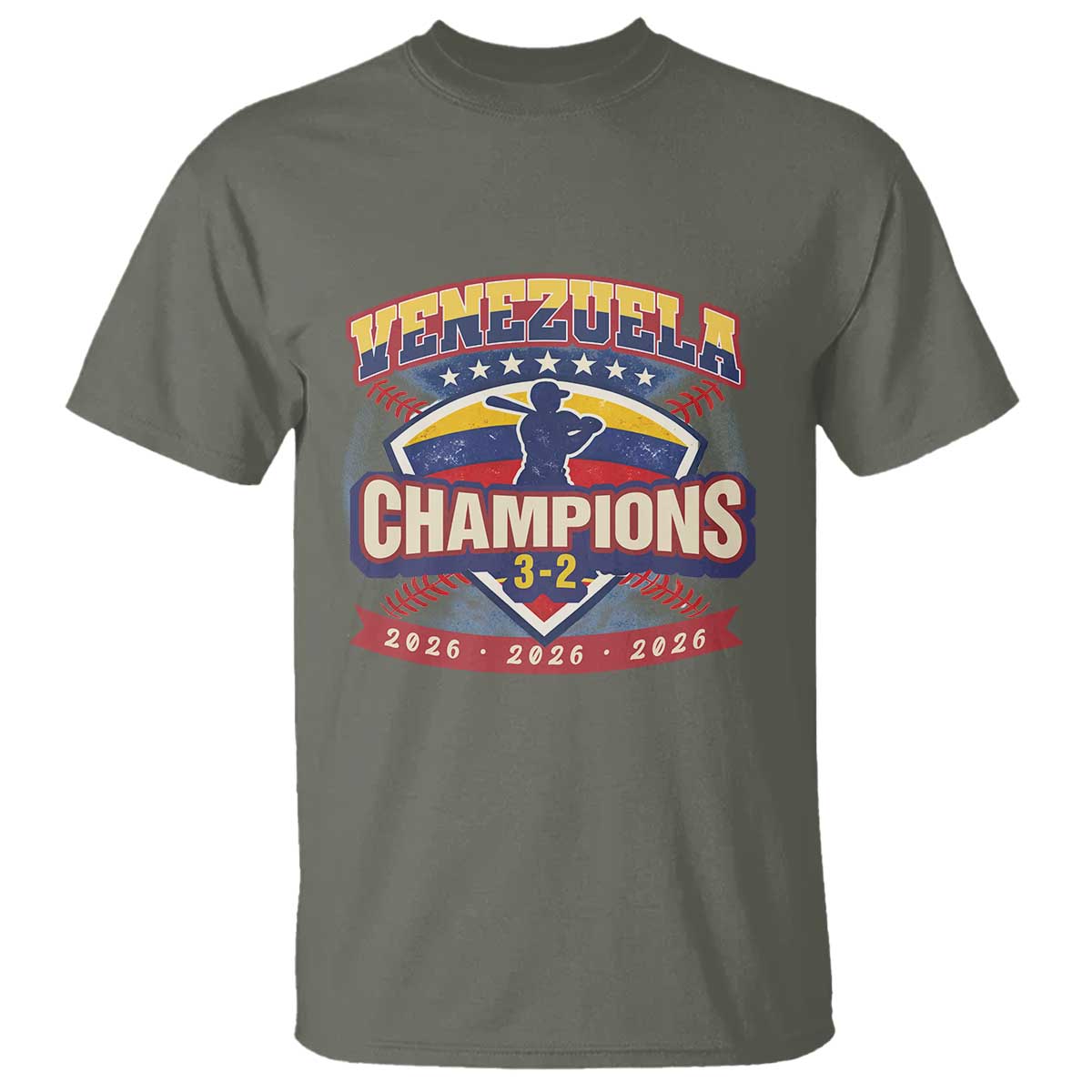 Venezuela 2026 Champions T Shirt Baseball Fan Pride TS12 Military Green Print Your Wear