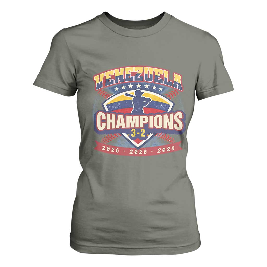 Venezuela 2026 Champions T Shirt For Women Baseball Fan Pride TS12 Military Green Print Your Wear