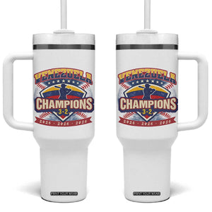 Venezuela 2026 Champions Tumbler With Handle Baseball Fan Pride TS12 One Size: 40 oz White Print Your Wear