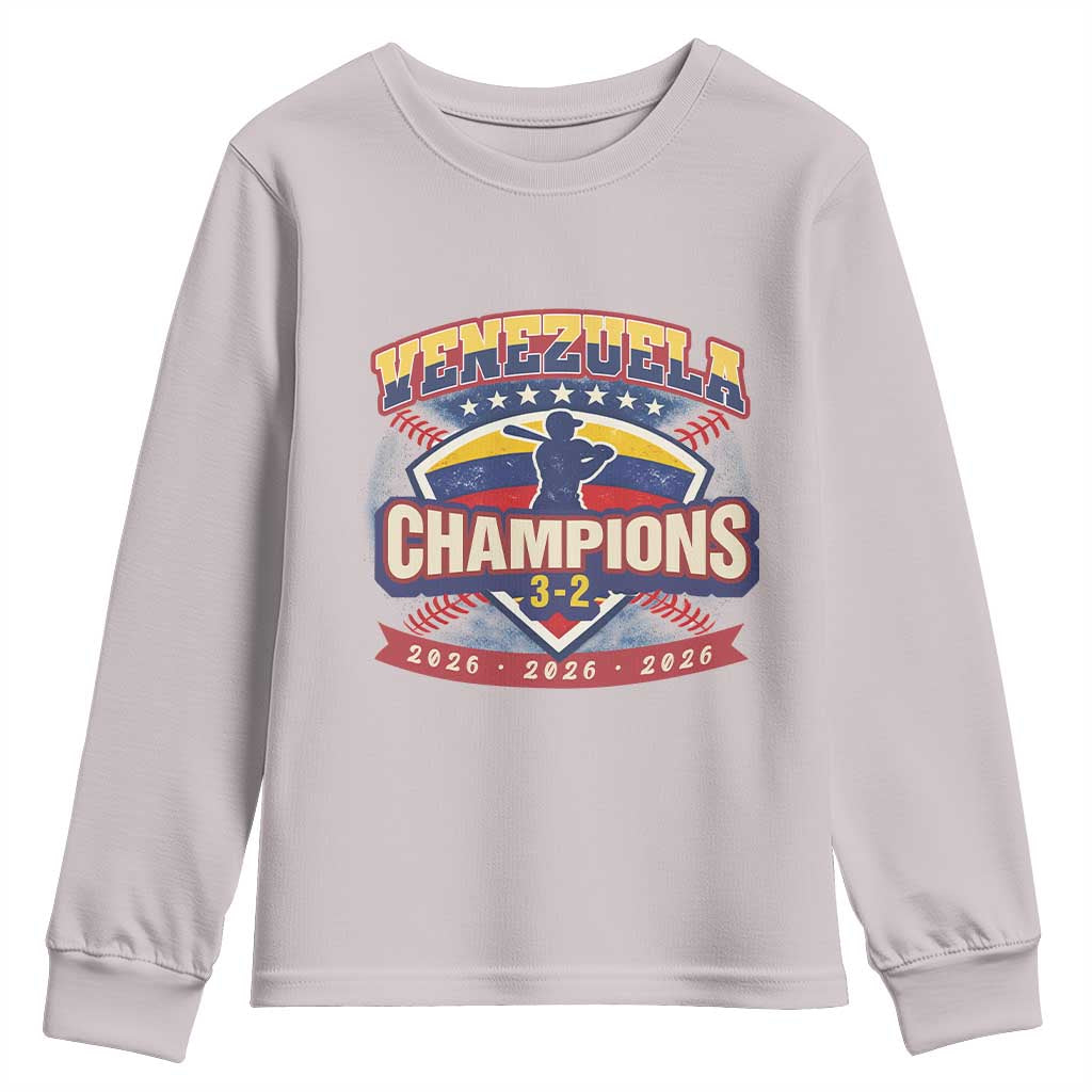 Venezuela 2026 Champions Youth Sweatshirt Baseball Fan Pride TS12 Ice Gray Print Your Wear