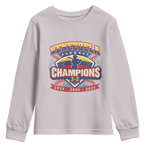 Venezuela 2026 Champions Youth Sweatshirt Baseball Fan Pride TS12 Ice Gray Print Your Wear