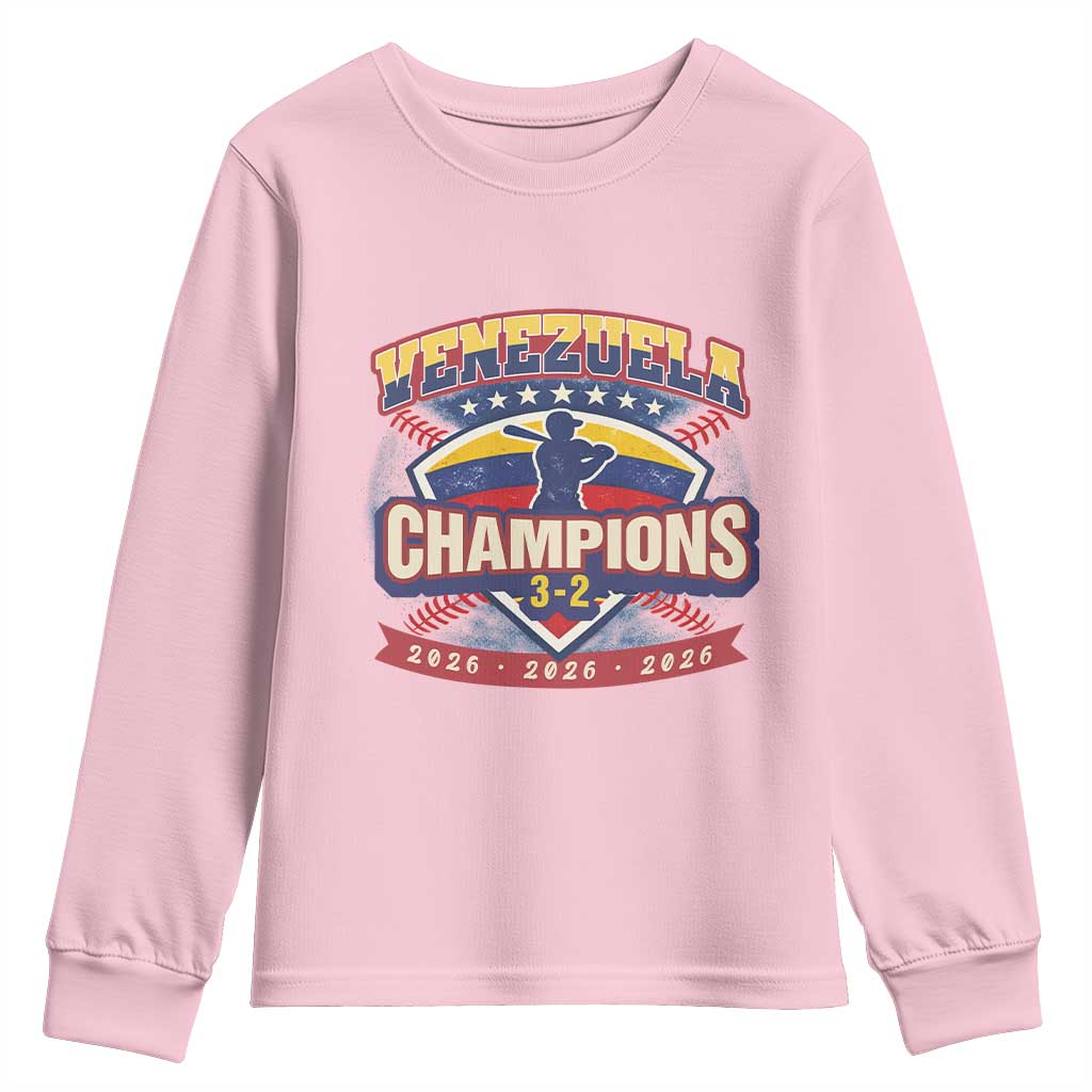 Venezuela 2026 Champions Youth Sweatshirt Baseball Fan Pride TS12 Light Pink Print Your Wear