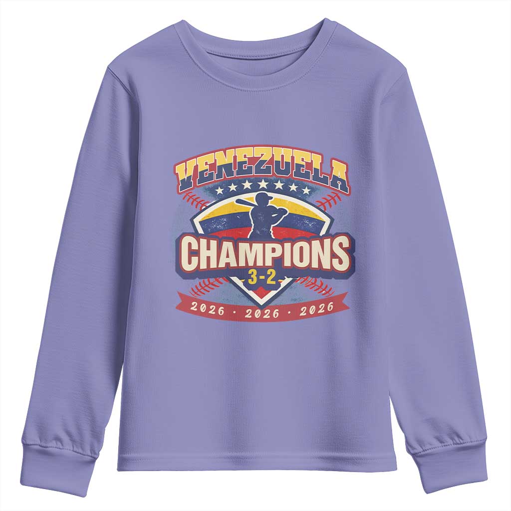 Venezuela 2026 Champions Youth Sweatshirt Baseball Fan Pride TS12 Violet Print Your Wear