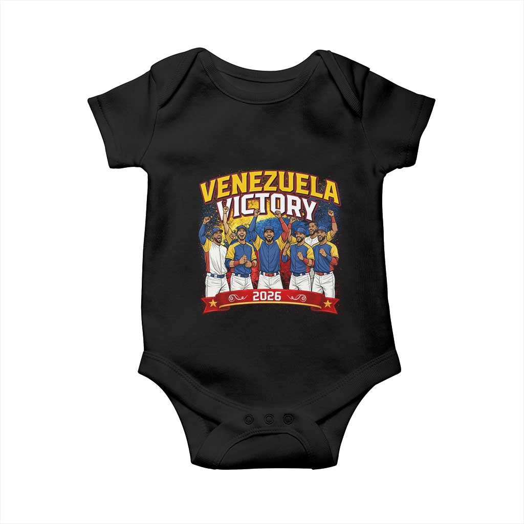 Venezuela Baseball Victory Baby Onesie Venezuelan Pride Gift TS12 Black Print Your Wear