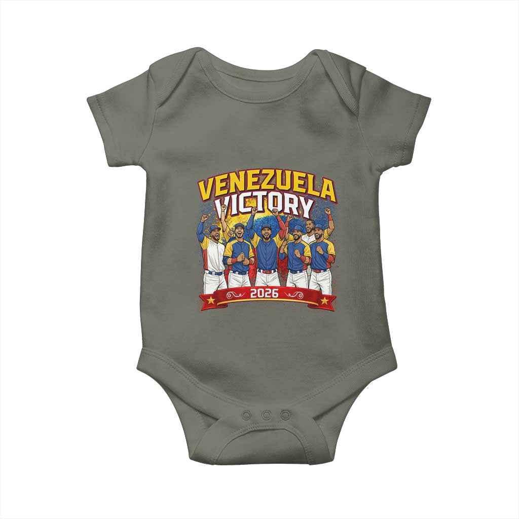 Venezuela Baseball Victory Baby Onesie Venezuelan Pride Gift TS12 Military Green Print Your Wear