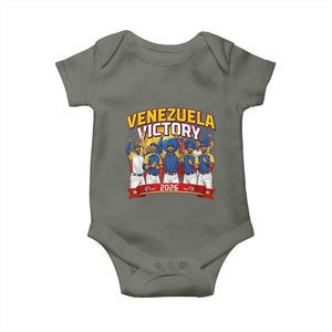 Venezuela Baseball Victory Baby Onesie Venezuelan Pride Gift TS12 Military Green Print Your Wear