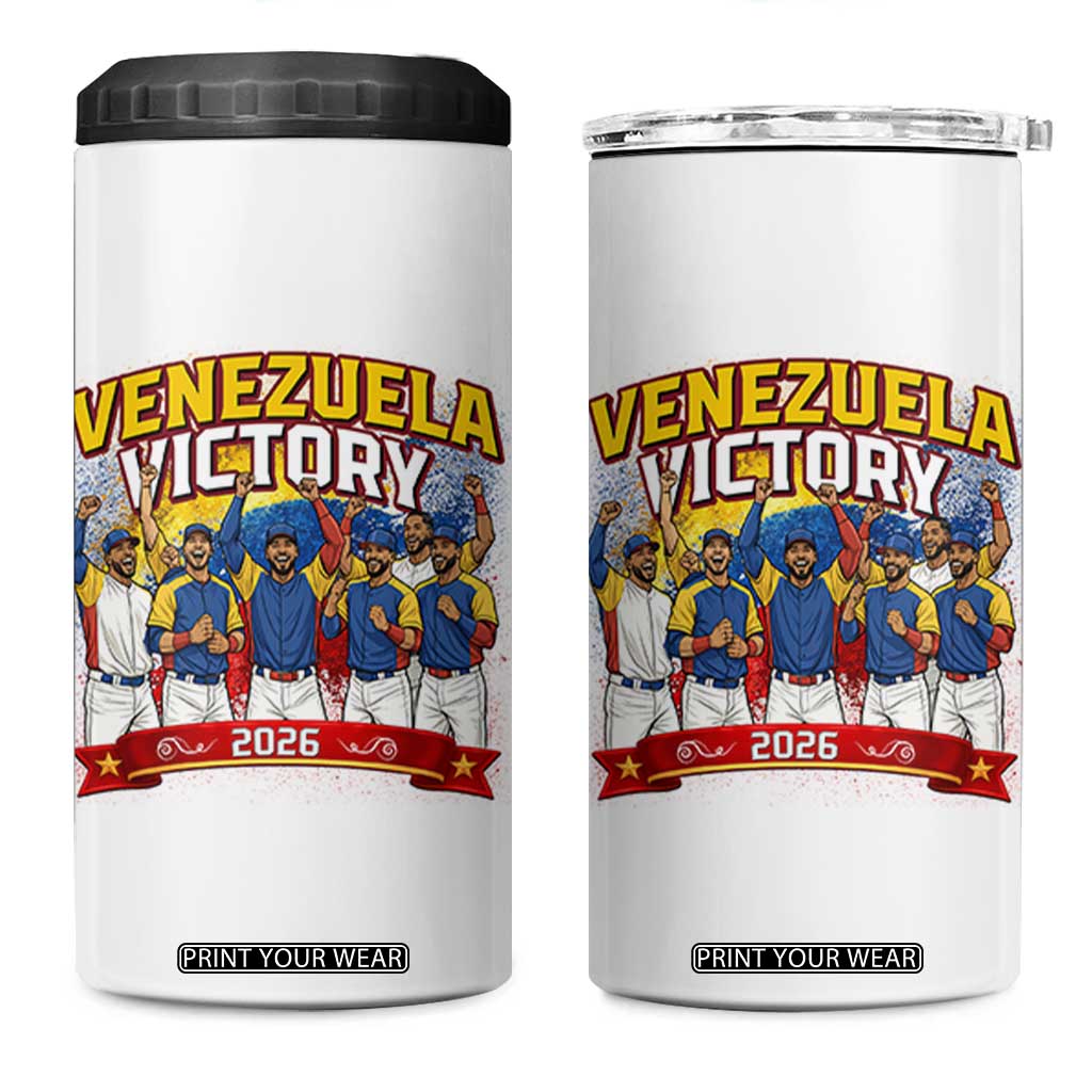 Venezuela Baseball Victory 4 in 1 Can Cooler Tumbler Venezuelan Pride Gift TS12 One Size: 16 oz White Print Your Wear