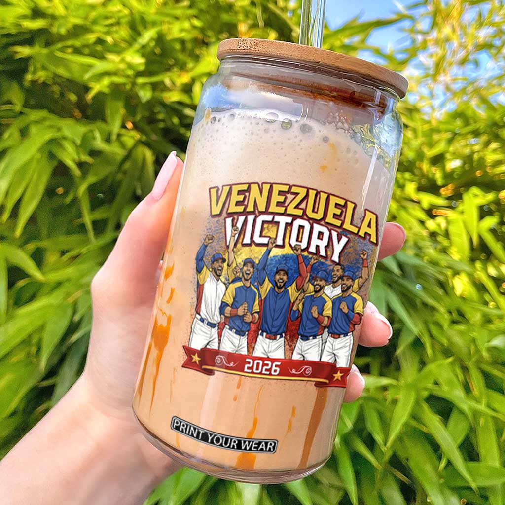 Venezuela Baseball Victory Glass Can Venezuelan Pride Gift TS12 White Print Your Wear