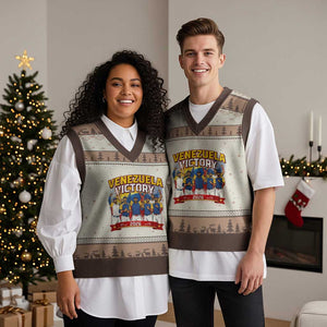 Venezuela Baseball Victory V-Neck Knit Sweater Vest Venezuelan Pride Gift TS12 Mocha Mousse Print Your Wear