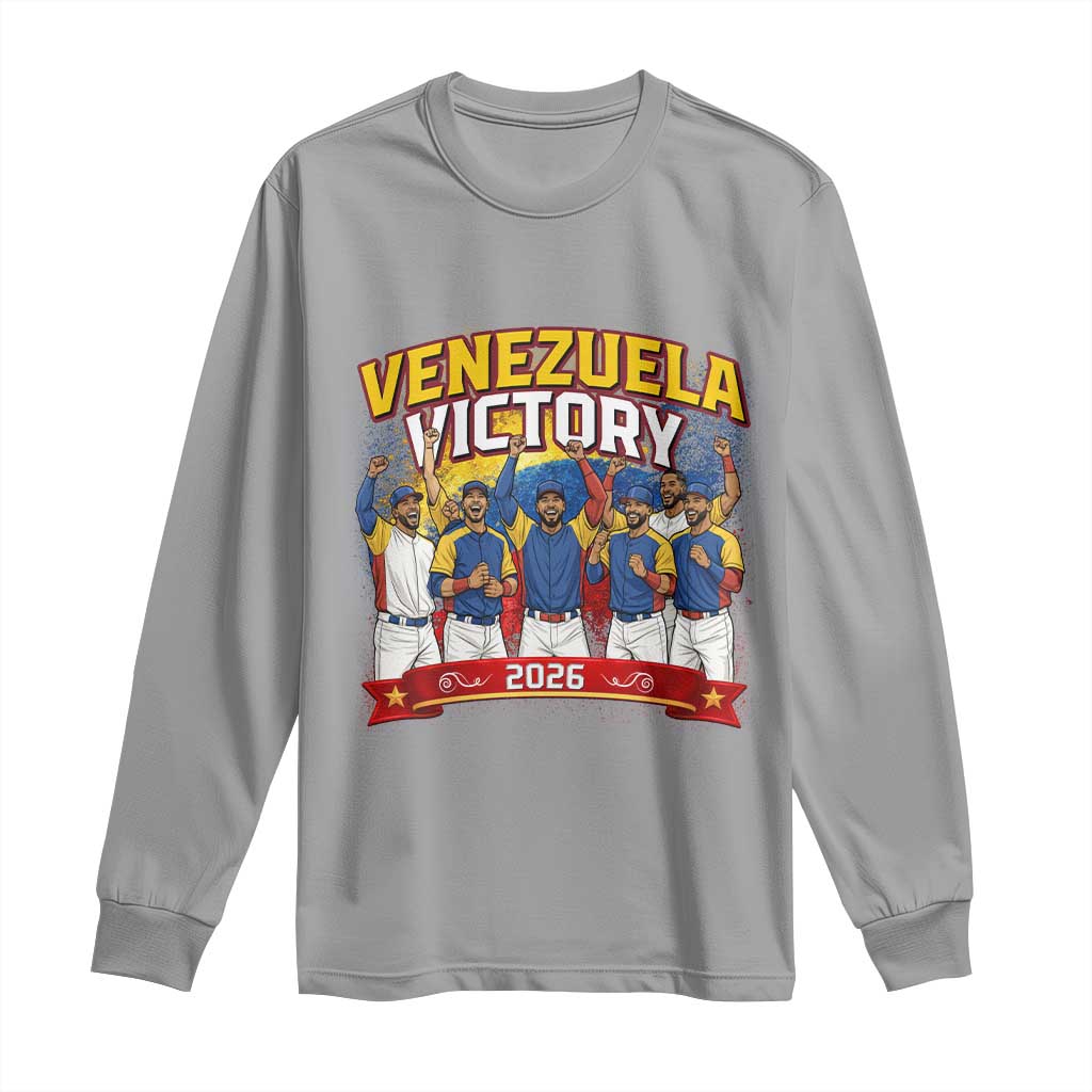 Venezuela Baseball Victory Long Sleeve Shirt Venezuelan Pride Gift TS12 Sport Gray Print Your Wear