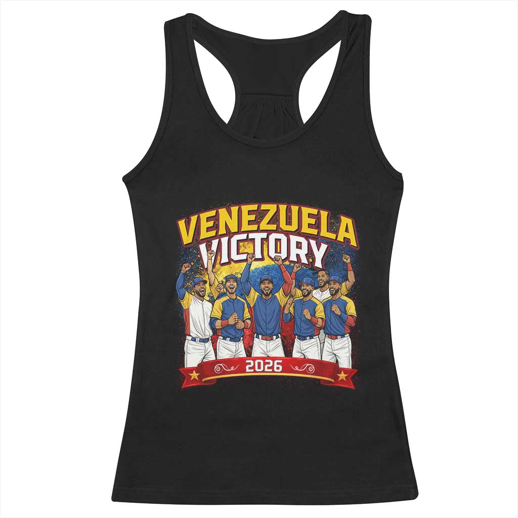 Venezuela Baseball Victory Racerback Tank Top Venezuelan Pride Gift TS12 Black Print Your Wear