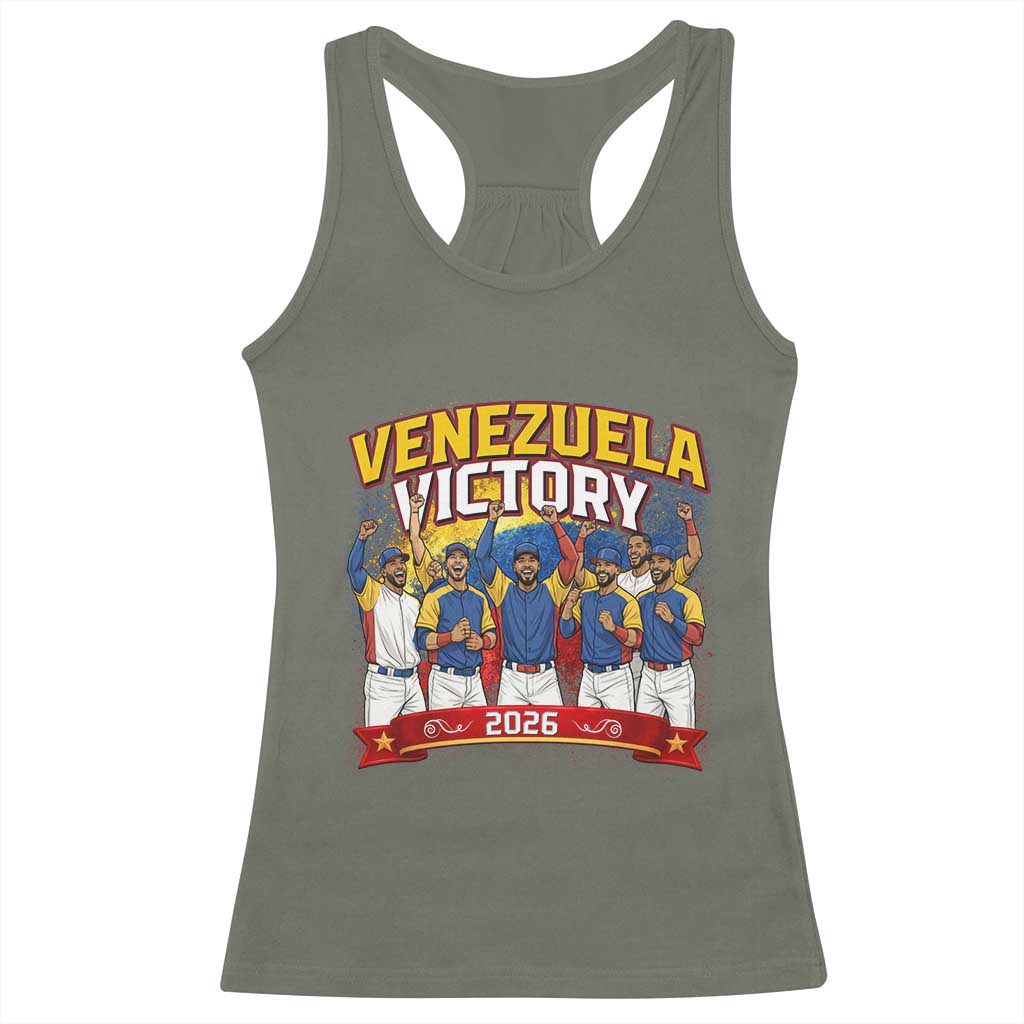 Venezuela Baseball Victory Racerback Tank Top Venezuelan Pride Gift TS12 Military Green Print Your Wear