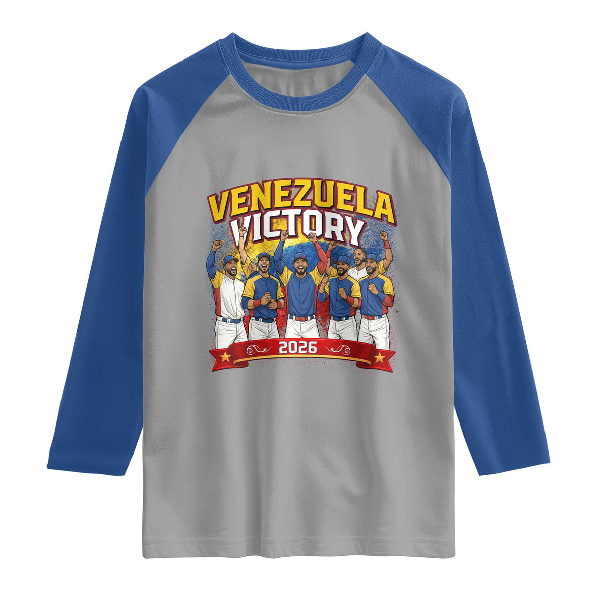 Venezuela Baseball Victory Raglan Shirt Venezuelan Pride Gift TS12 Sport Gray Royal Print Your Wear