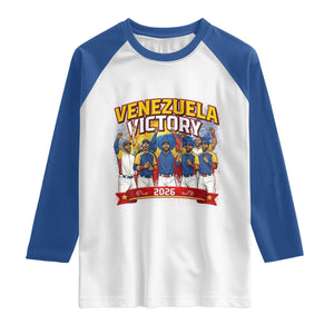 Venezuela Baseball Victory Raglan Shirt Venezuelan Pride Gift TS12 White Royal Print Your Wear