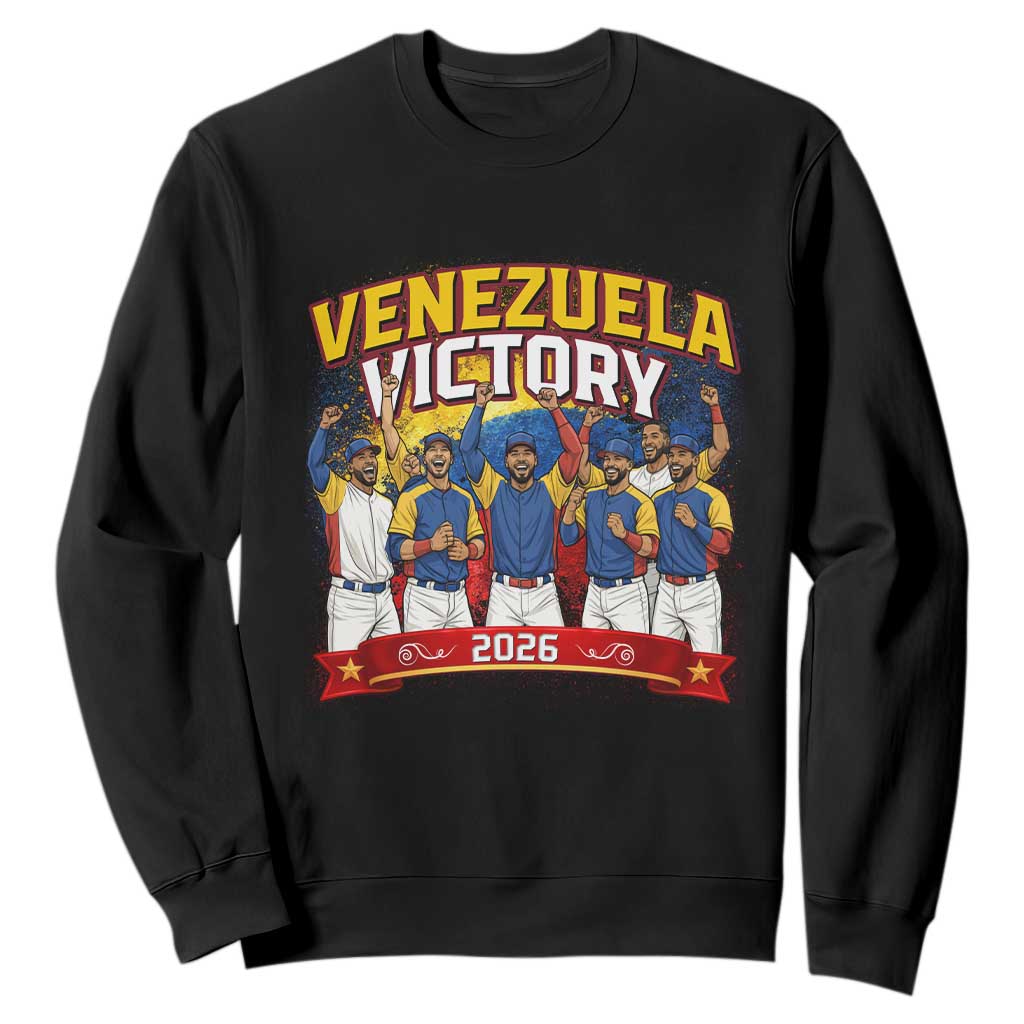 Venezuela Baseball Victory Sweatshirt Venezuelan Pride Gift TS12 Black Print Your Wear