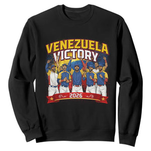 Venezuela Baseball Victory Sweatshirt Venezuelan Pride Gift TS12 Black Print Your Wear