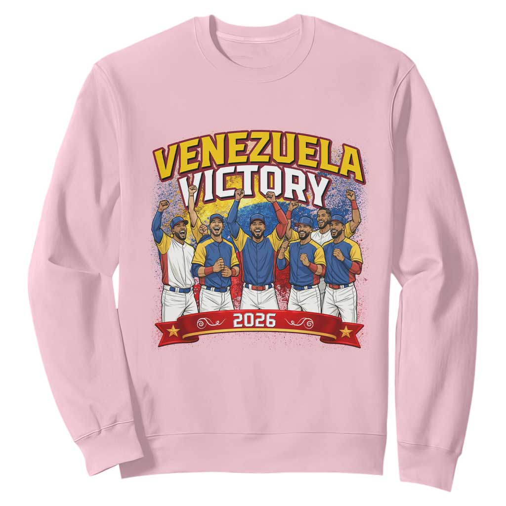 Venezuela Baseball Victory Sweatshirt Venezuelan Pride Gift TS12 Light Pink Print Your Wear