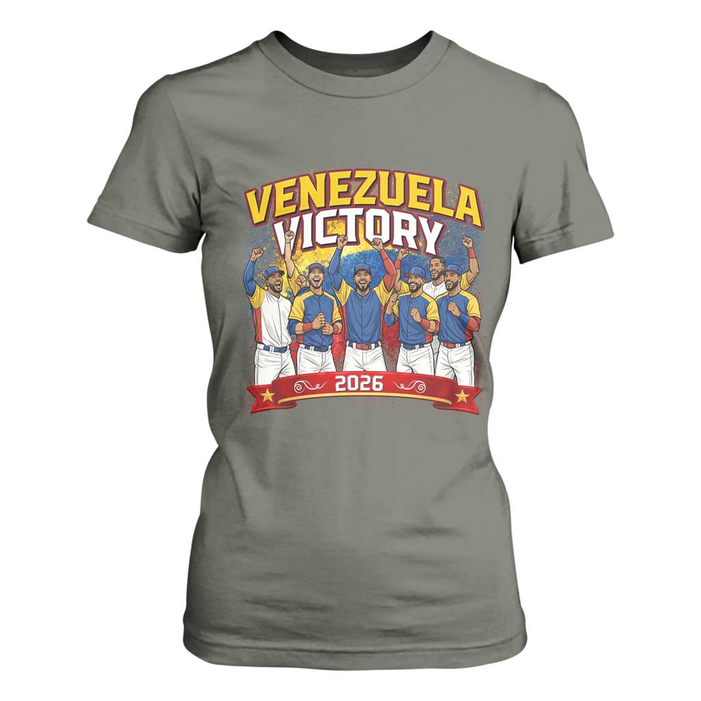 Venezuela Baseball Victory T Shirt For Women Venezuelan Pride Gift TS12 Military Green Print Your Wear