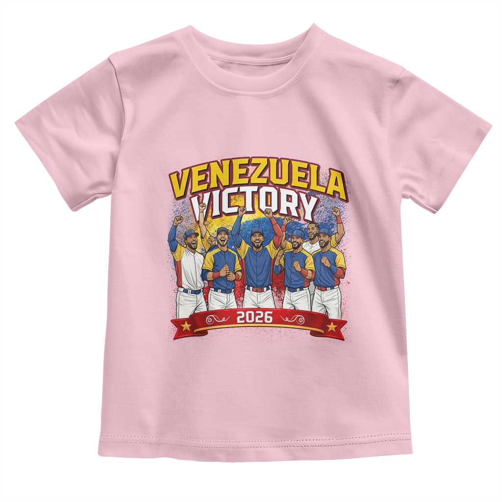 Venezuela Baseball Victory Toddler T Shirt Venezuelan Pride Gift TS12 Light Pink Print Your Wear