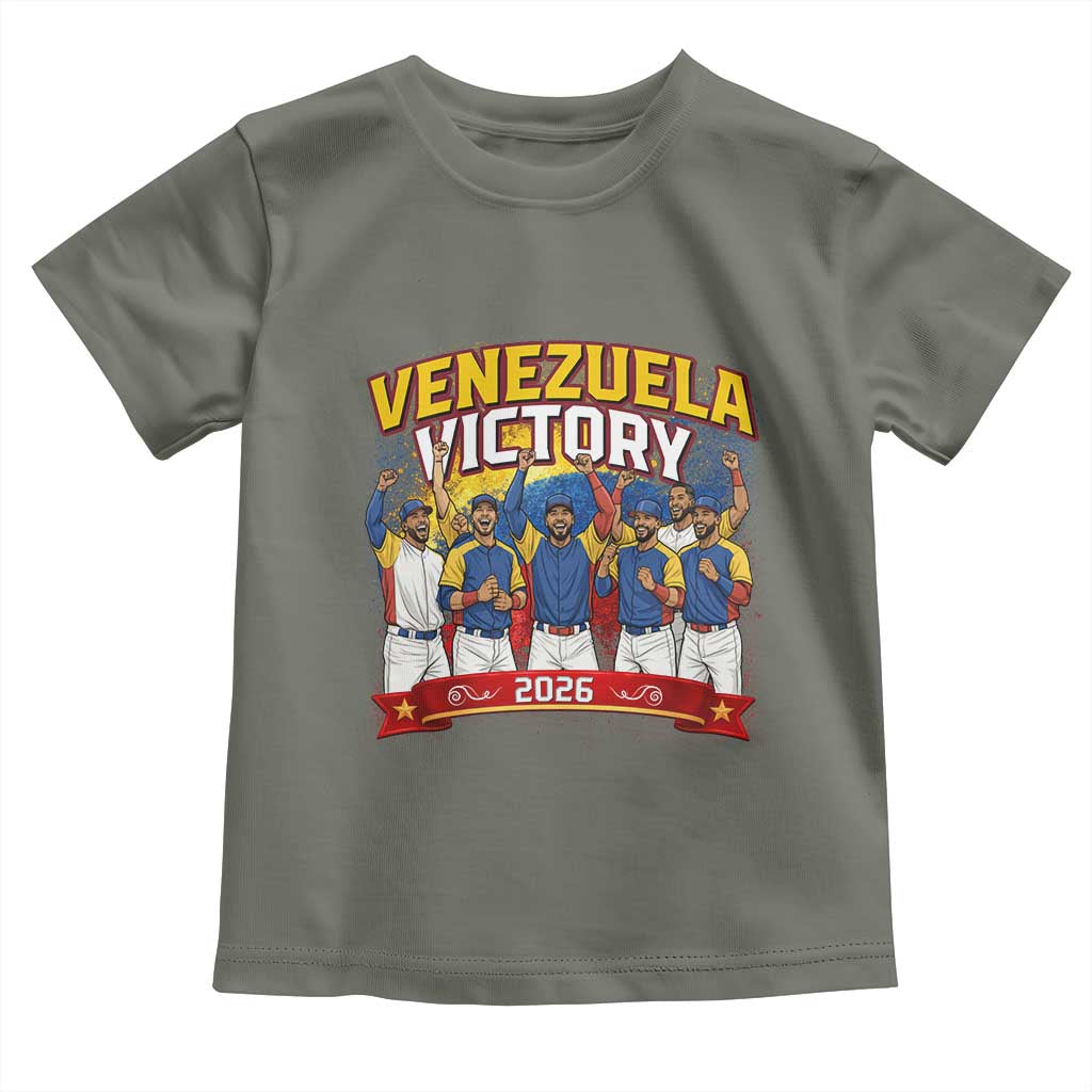 Venezuela Baseball Victory Toddler T Shirt Venezuelan Pride Gift TS12 Military Green Print Your Wear