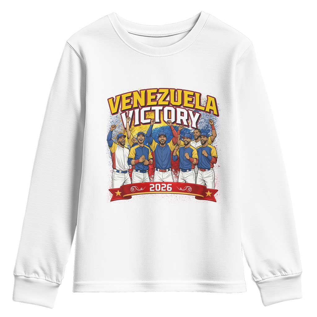 Venezuela Baseball Victory Youth Sweatshirt Venezuelan Pride Gift TS12 White Print Your Wear