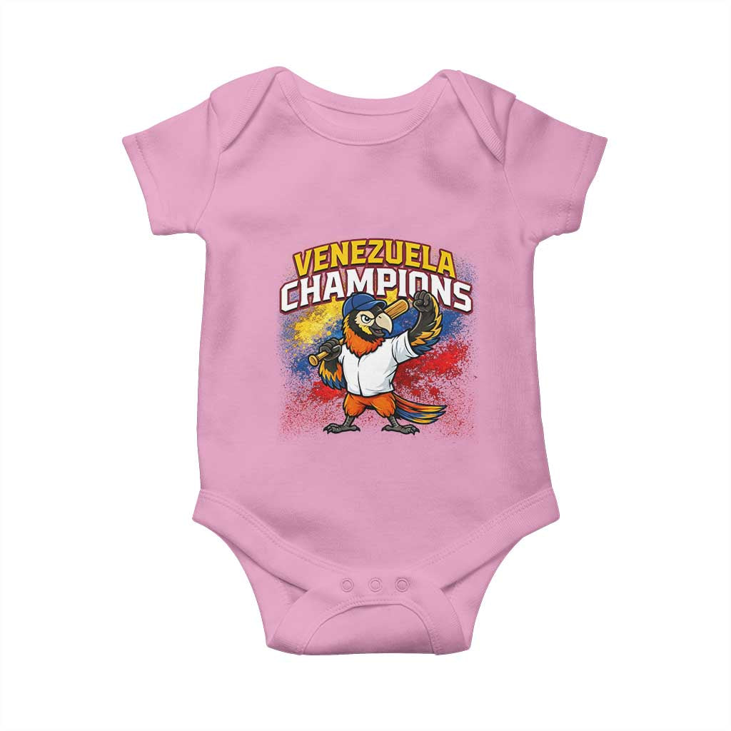 Venezuela Baseball Champions Baby Onesie Troupial Bird Patriotic Pride TS12 Light Pink Print Your Wear