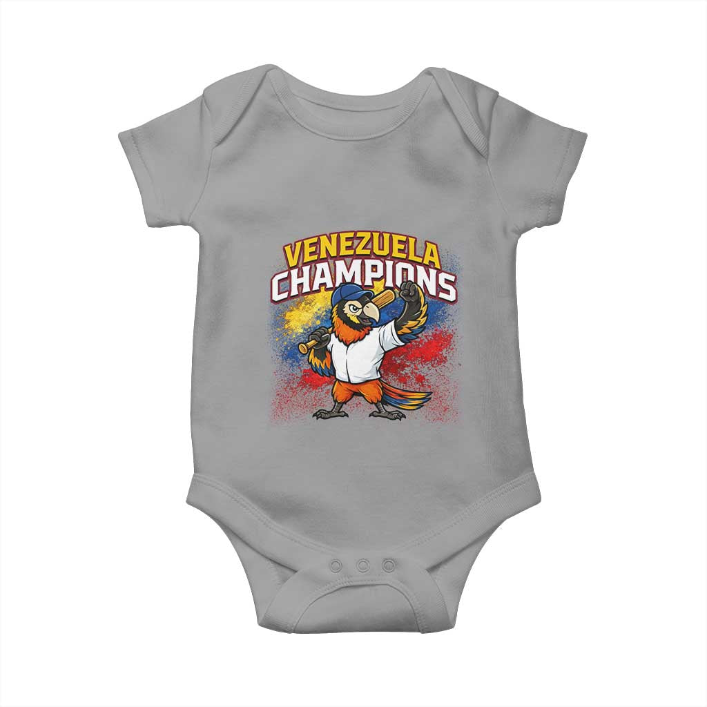 Venezuela Baseball Champions Baby Onesie Troupial Bird Patriotic Pride TS12 Sport Gray Print Your Wear