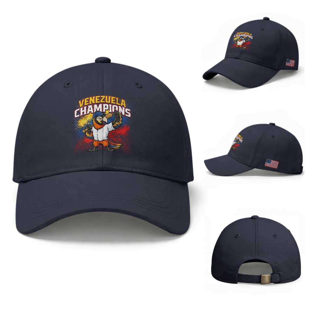 Venezuela Baseball Champions Baseball Cap Troupial Bird Patriotic Pride TS12 Baseball Cap Universal Fit Dark Blue Print Your Wear