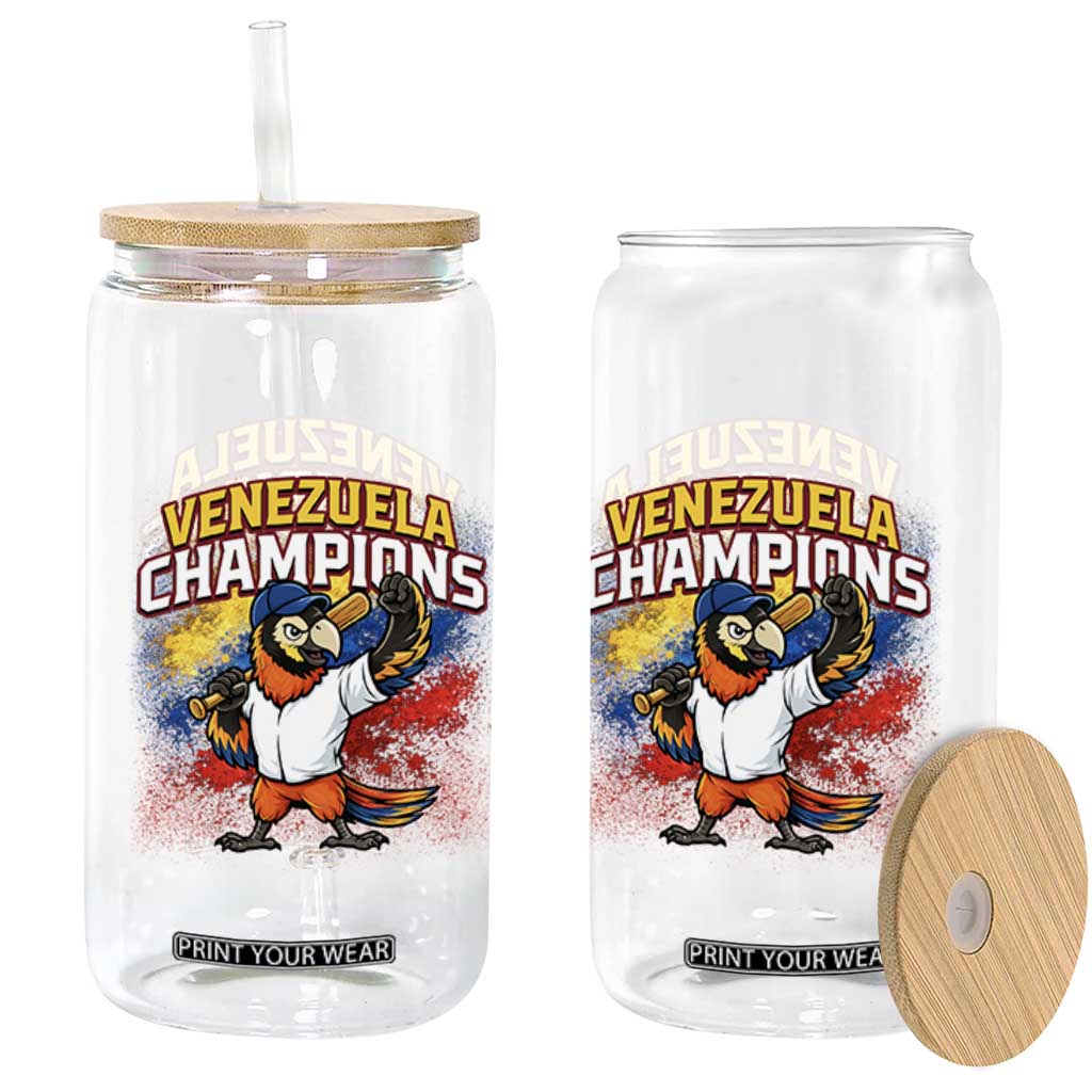 Venezuela Baseball Champions Glass Can Troupial Bird Patriotic Pride TS12 Print Your Wear