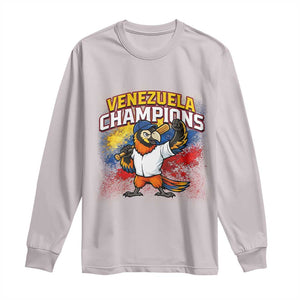 Venezuela Baseball Champions Long Sleeve Shirt Troupial Bird Patriotic Pride TS12 Ice Gray Print Your Wear